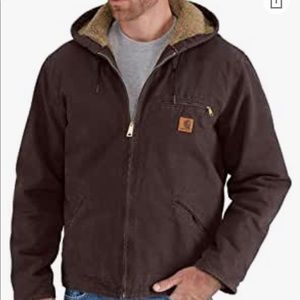 Carhartt Sherpa Lined Sandstone Sierra Jacket with Hood